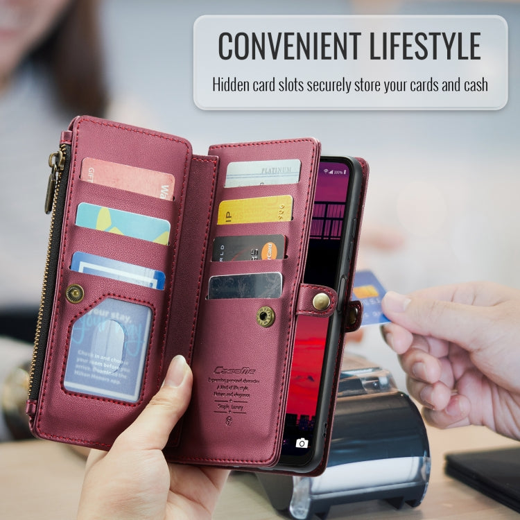 For Samsung Galaxy A16 5G CaseMe C36 Card Slots Zipper Wallet RFID Anti-theft Leather Phone Case