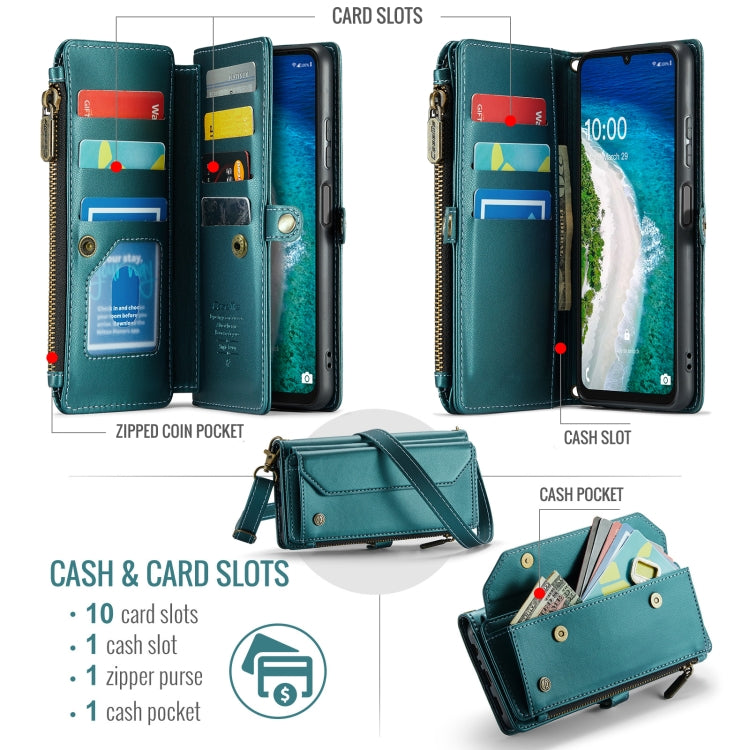 For Samsung Galaxy A16 5G CaseMe C36 Card Slots Zipper Wallet RFID Anti-theft Leather Phone Case