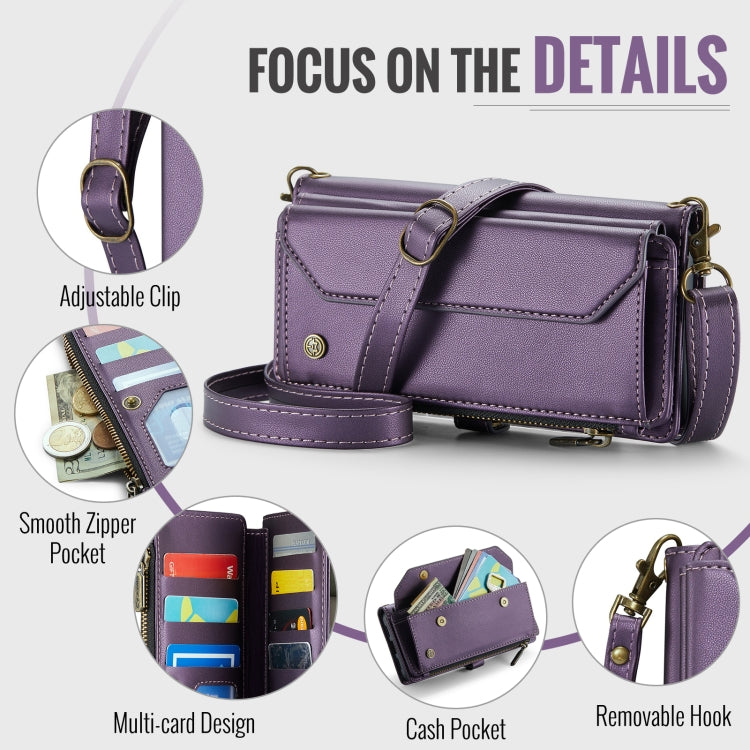 For Samsung Galaxy A16 5G CaseMe C36 Card Slots Zipper Wallet RFID Anti-theft Leather Phone Case