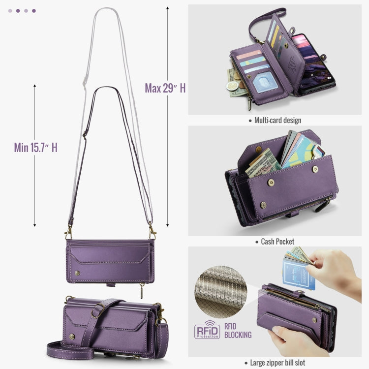 For Samsung Galaxy A16 5G CaseMe C36 Card Slots Zipper Wallet RFID Anti-theft Leather Phone Case