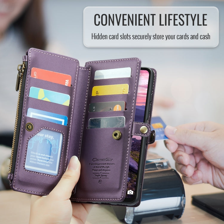 For Samsung Galaxy A16 5G CaseMe C36 Card Slots Zipper Wallet RFID Anti-theft Leather Phone Case