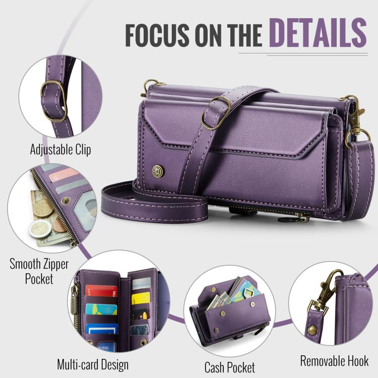 For Samsung Galaxy S25+ 5G CaseMe C36 Card Slots Zipper Wallet RFID Anti-theft Leather Phone Case