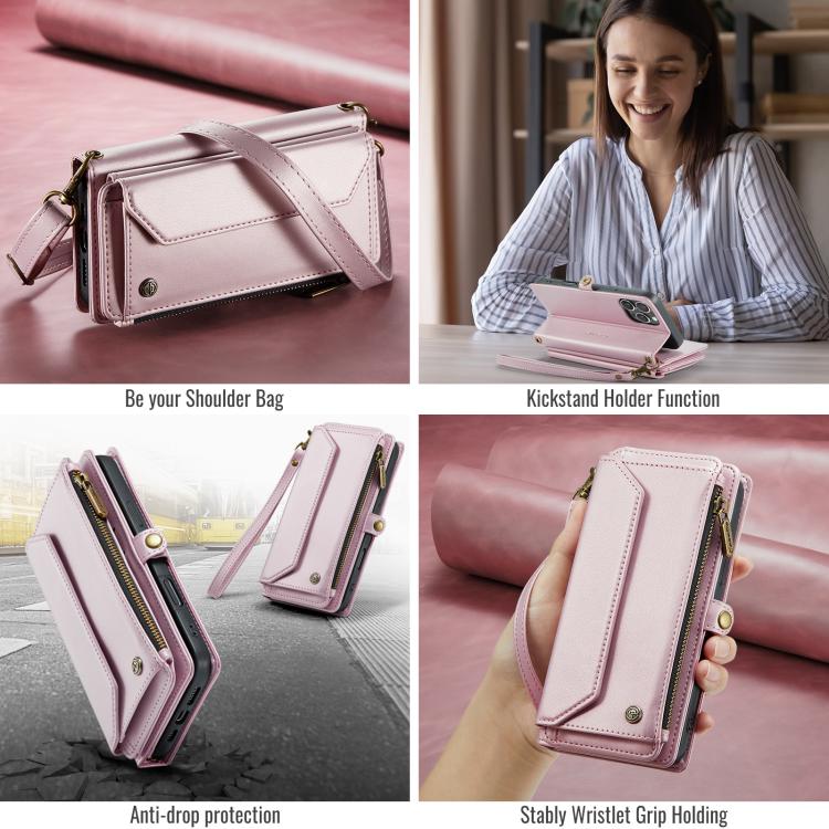 For Samsung Galaxy S25 Ultra 5G CaseMe C36 Card Slots Zipper Wallet RFID Anti-theft Leather Phone Case