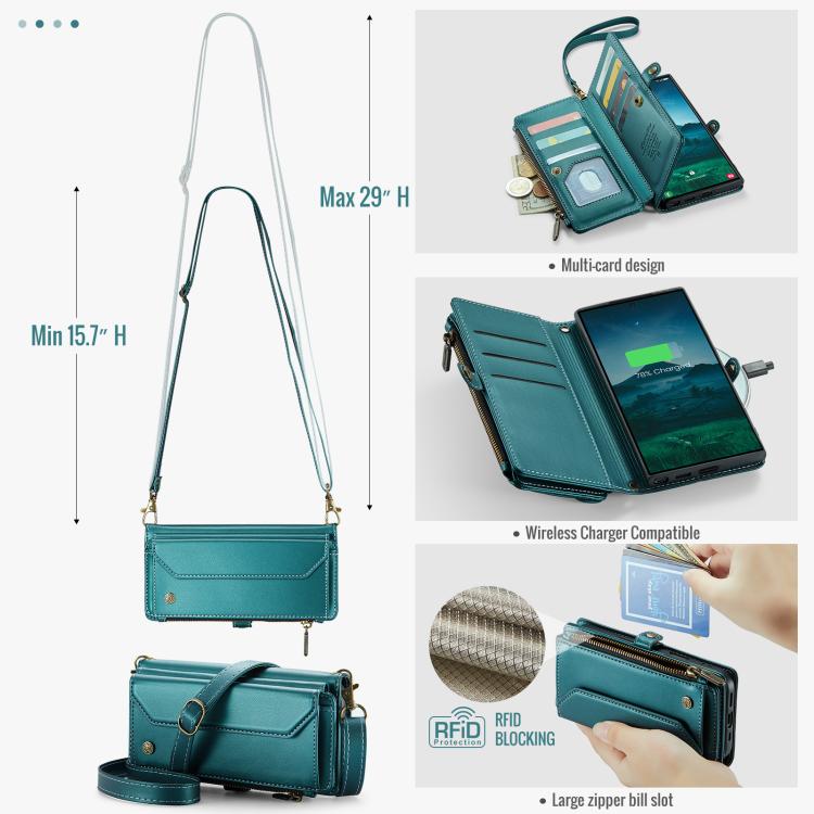 For Samsung Galaxy S25 Ultra 5G CaseMe C36 Card Slots Zipper Wallet RFID Anti-theft Leather Phone Case