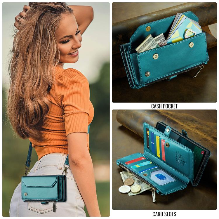 For Samsung Galaxy S25 Ultra 5G CaseMe C36 Card Slots Zipper Wallet RFID Anti-theft Leather Phone Case