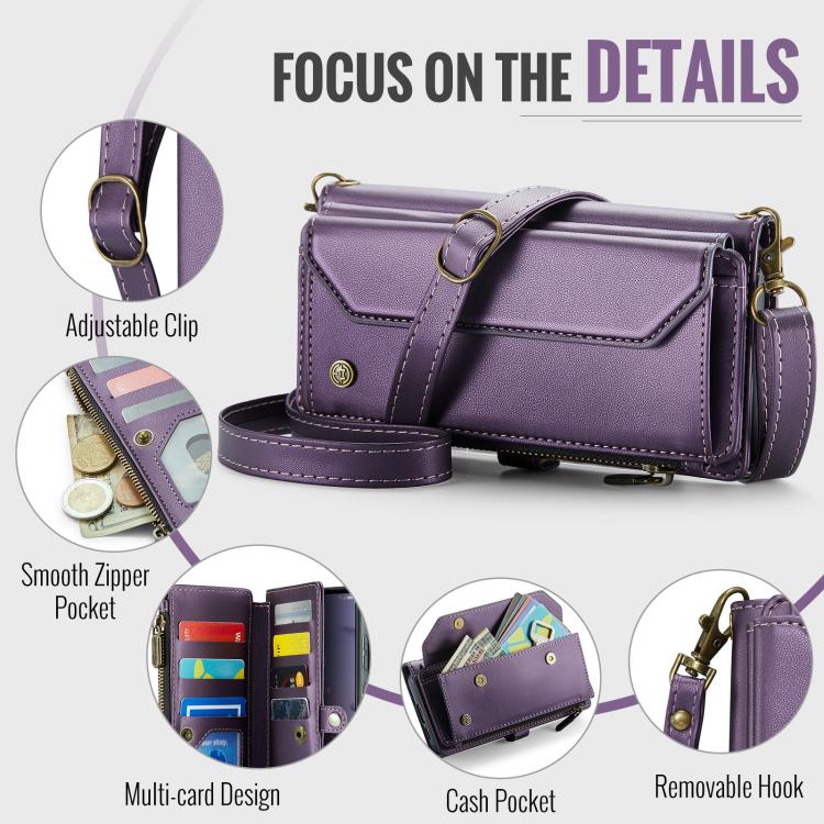 For Samsung Galaxy S25 Ultra 5G CaseMe C36 Card Slots Zipper Wallet RFID Anti-theft Leather Phone Case