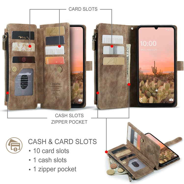 For Samsung Galaxy A16 5G CaseMe C30 Card Slots Zipper Wallet Leather Phone Case