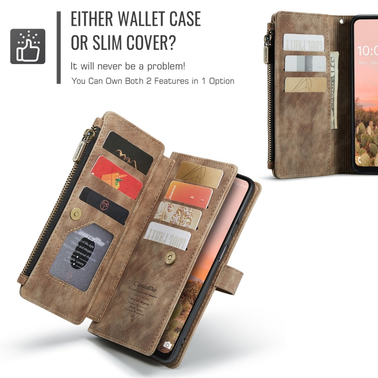For Samsung Galaxy A16 5G CaseMe C30 Card Slots Zipper Wallet Leather Phone Case