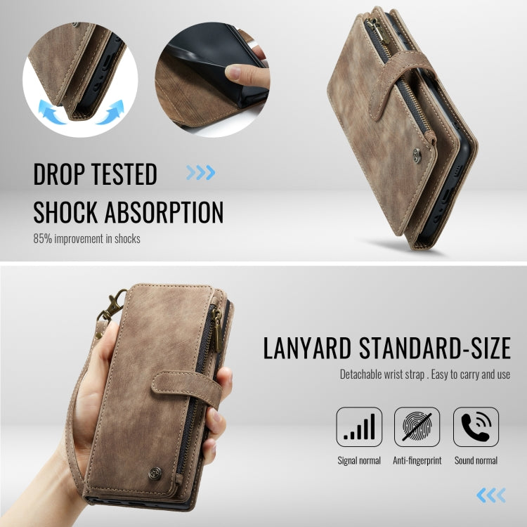 For Samsung Galaxy A16 5G CaseMe C30 Card Slots Zipper Wallet Leather Phone Case
