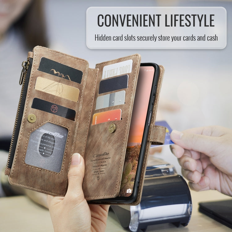 For Samsung Galaxy A16 5G CaseMe C30 Card Slots Zipper Wallet Leather Phone Case