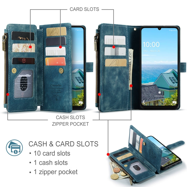 For Samsung Galaxy A16 5G CaseMe C30 Card Slots Zipper Wallet Leather Phone Case