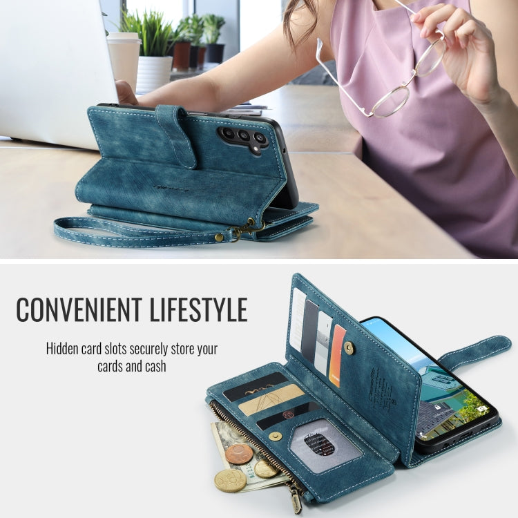 For Samsung Galaxy A16 5G CaseMe C30 Card Slots Zipper Wallet Leather Phone Case
