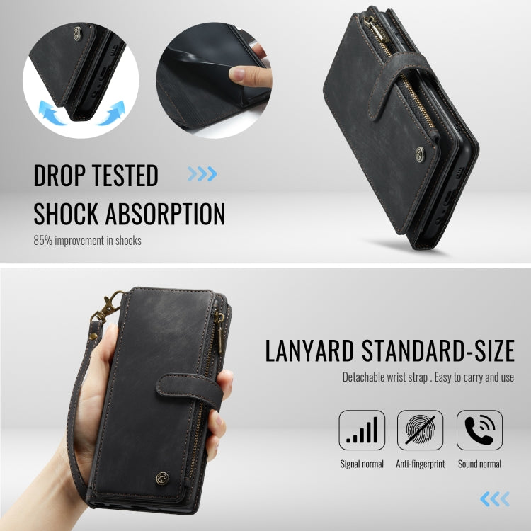 For Samsung Galaxy A16 5G CaseMe C30 Card Slots Zipper Wallet Leather Phone Case