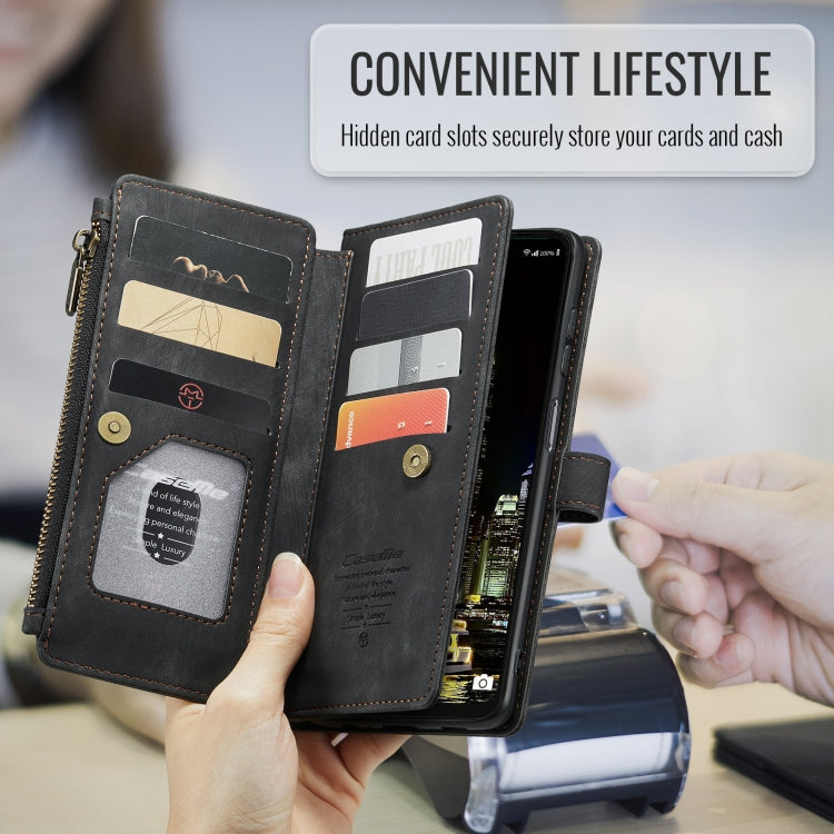 For Samsung Galaxy A16 5G CaseMe C30 Card Slots Zipper Wallet Leather Phone Case