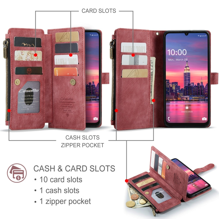 For Samsung Galaxy A16 5G CaseMe C30 Card Slots Zipper Wallet Leather Phone Case