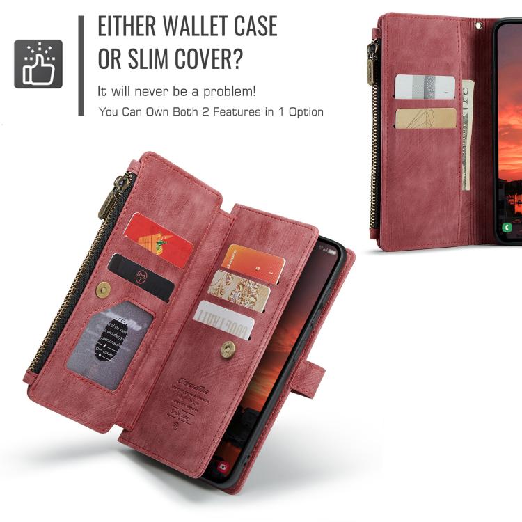 For Samsung Galaxy S25 5G CaseMe C30 Card Slots Zipper Wallet Leather Phone Case