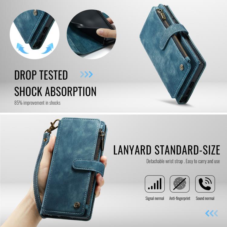 For Samsung Galaxy S25 Ultra 5G CaseMe C30 Card Slots Zipper Wallet Leather Phone Case