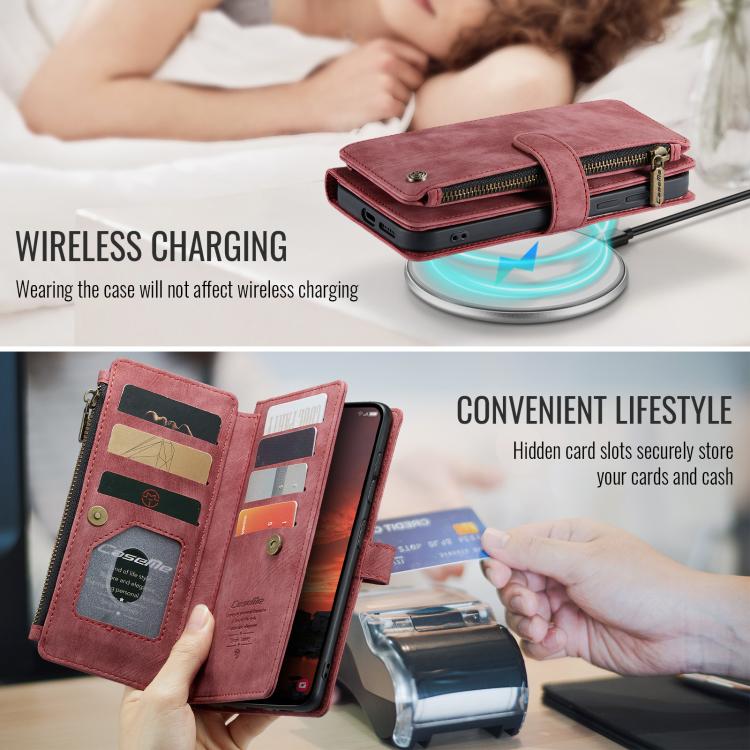 For Samsung Galaxy S25 Ultra 5G CaseMe C30 Card Slots Zipper Wallet Leather Phone Case