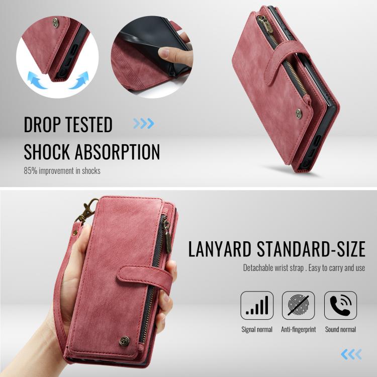 For Samsung Galaxy S25 Ultra 5G CaseMe C30 Card Slots Zipper Wallet Leather Phone Case