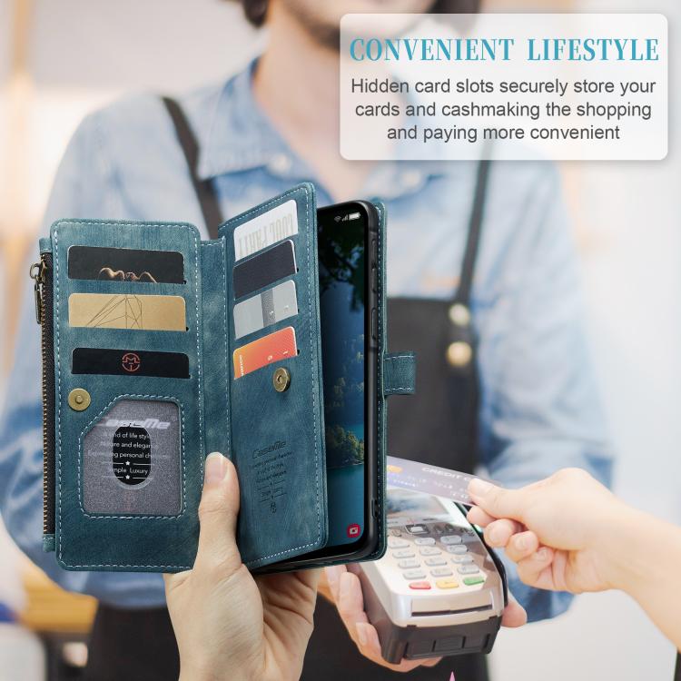 For Samsung Galaxy A36 CaseMe C30 Card Slots Zipper Wallet Leather Phone Case