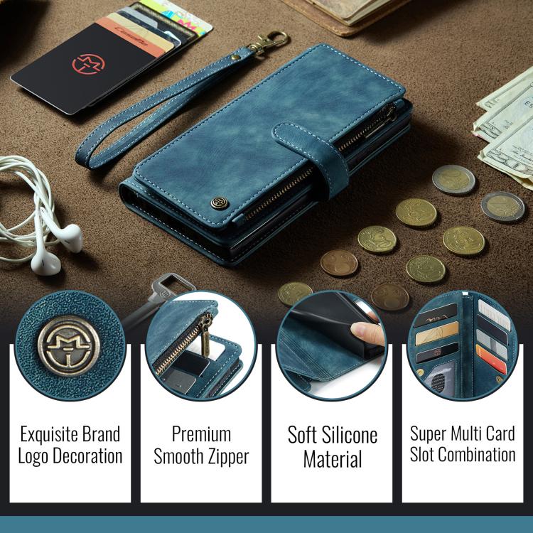 For Samsung Galaxy A36 CaseMe C30 Card Slots Zipper Wallet Leather Phone Case
