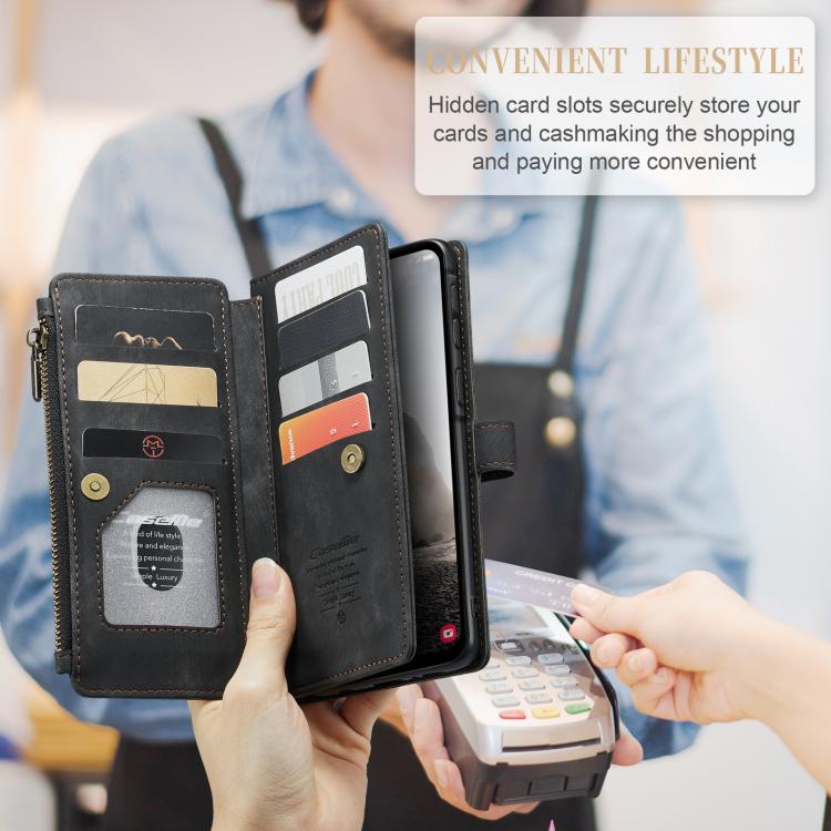 For Samsung Galaxy A56 CaseMe C30 Card Slots Zipper Wallet Leather Phone Case