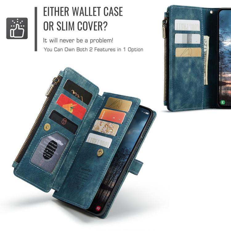 For Samsung Galaxy S25 Edge 5G CaseMe C30 Card Slots Zipper Wallet Leather Phone Case