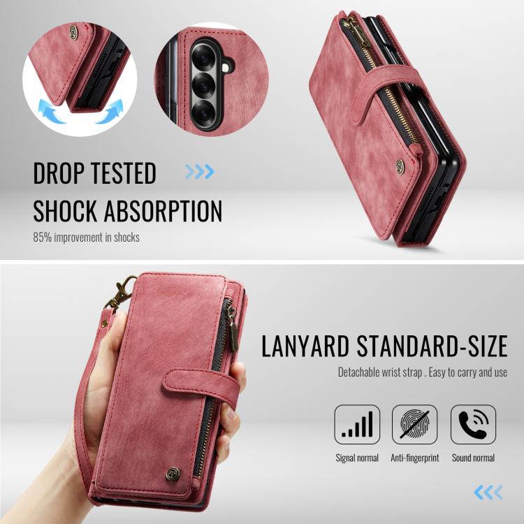For Samsung Galaxy Z Fold7 CaseMe C30 Card Slots Zipper Wallet Leather Phone Case