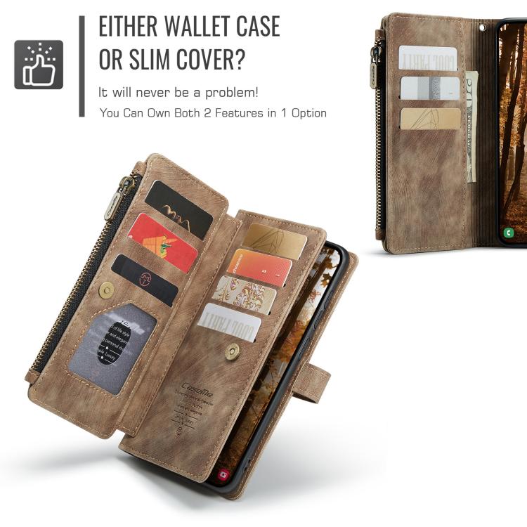 For Samsung Galaxy S26 5G CaseMe C30 Card Slots Zipper Wallet Leather Phone Case