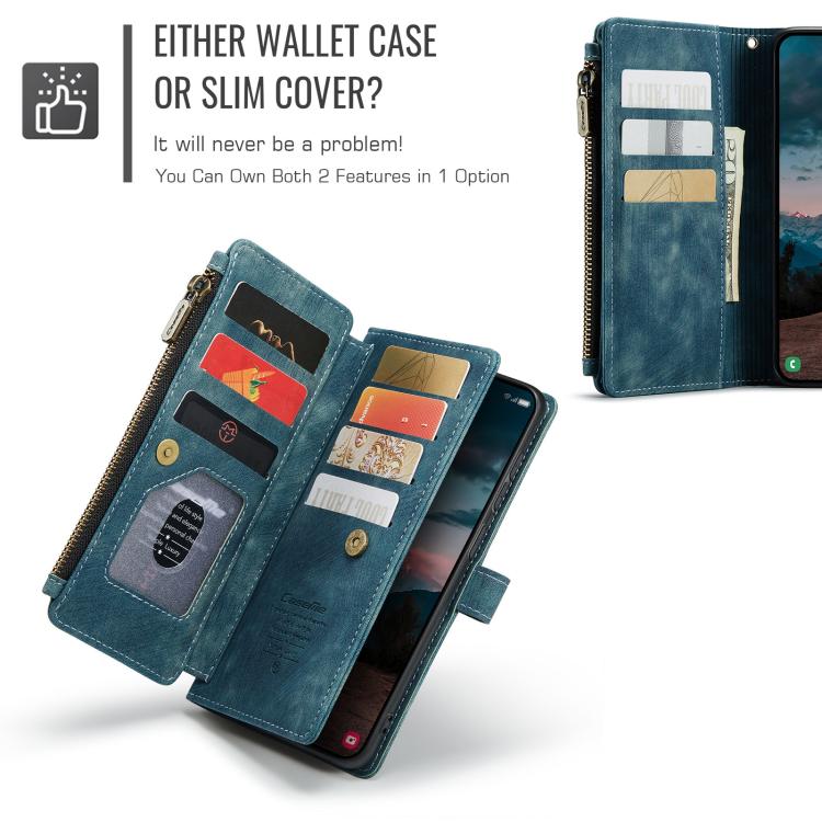 For Samsung Galaxy S26 5G CaseMe C30 Card Slots Zipper Wallet Leather Phone Case