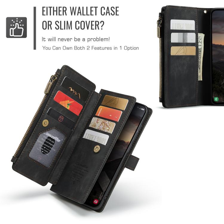 For Samsung Galaxy S26 5G CaseMe C30 Card Slots Zipper Wallet Leather Phone Case