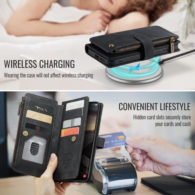 For Samsung Galaxy S26 5G CaseMe C30 Card Slots Zipper Wallet Leather Phone Case