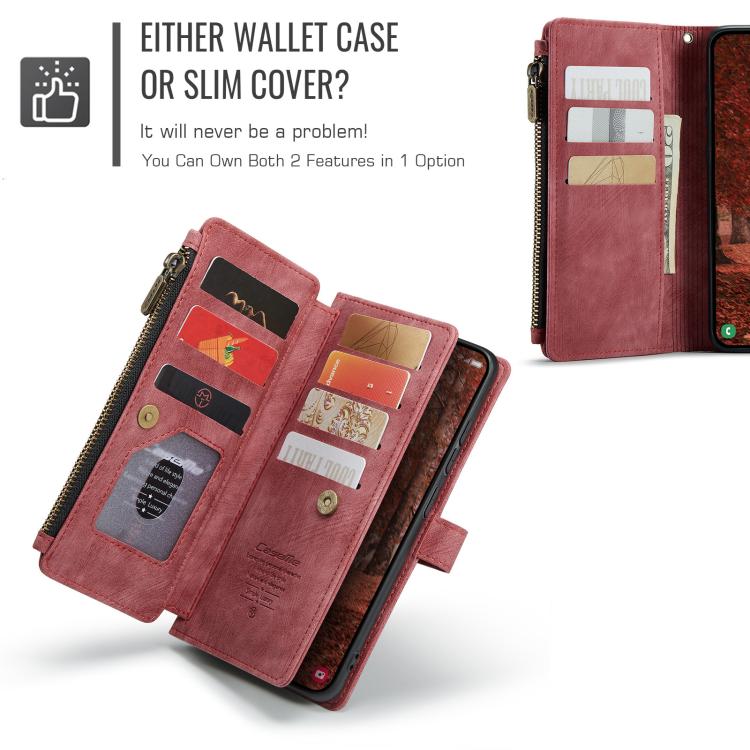 For Samsung Galaxy S26 5G CaseMe C30 Card Slots Zipper Wallet Leather Phone Case