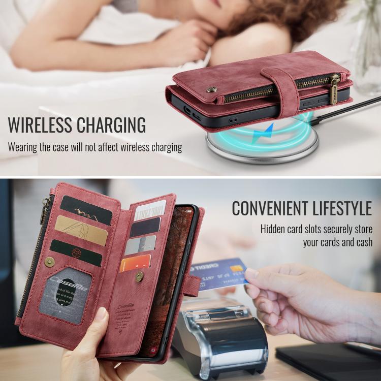 For Samsung Galaxy S26 5G CaseMe C30 Card Slots Zipper Wallet Leather Phone Case