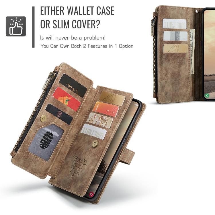 For Samsung Galaxy S26 Ultra 5G CaseMe C30 Card Slots Zipper Wallet Leather Phone Case
