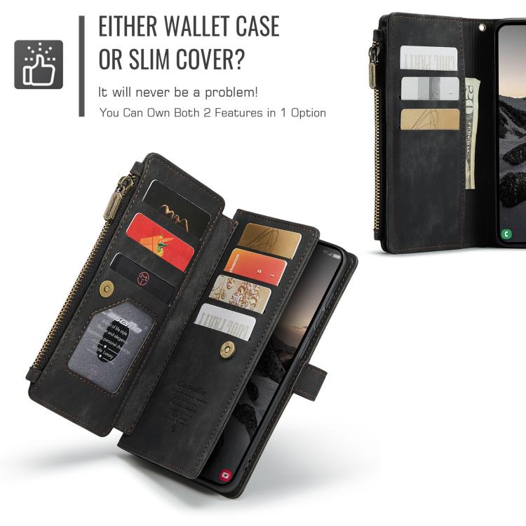 For Samsung Galaxy S26 Ultra 5G CaseMe C30 Card Slots Zipper Wallet Leather Phone Case