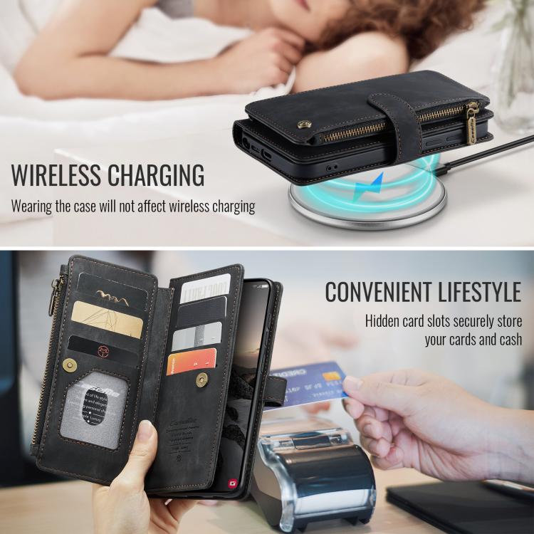 For Samsung Galaxy S26 Ultra 5G CaseMe C30 Card Slots Zipper Wallet Leather Phone Case