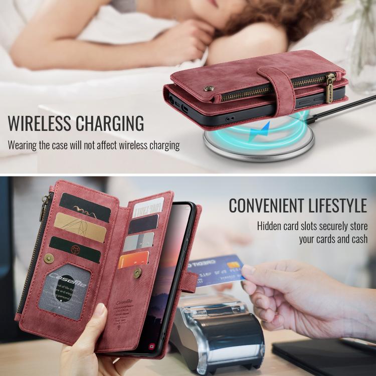 For Samsung Galaxy S26 Ultra 5G CaseMe C30 Card Slots Zipper Wallet Leather Phone Case