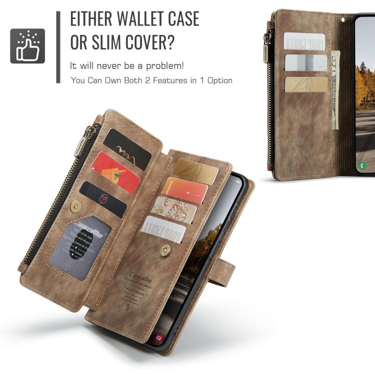 For Samsung Galaxy A37 5G CaseMe C30 Card Slots Zipper Wallet Leather Phone Case