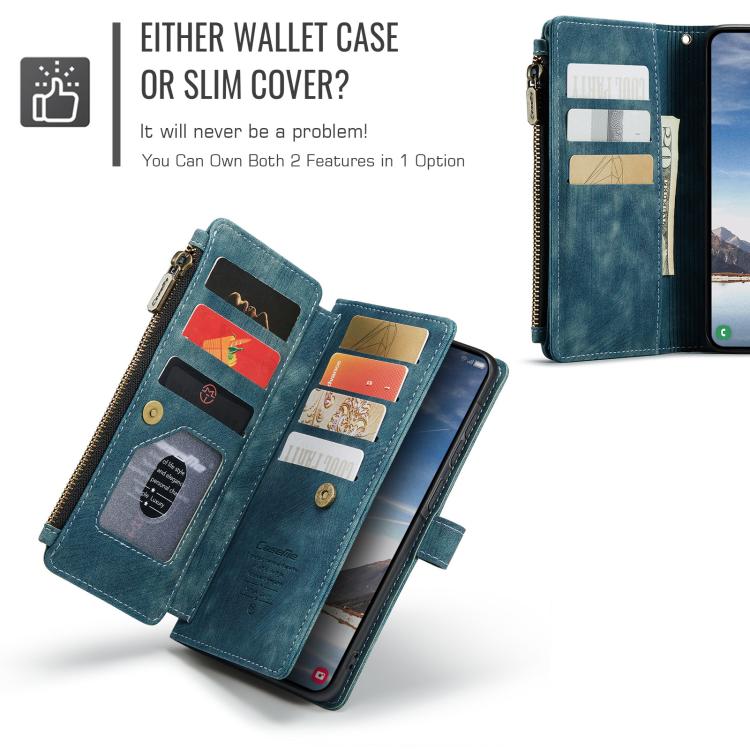 For Samsung Galaxy A37 5G CaseMe C30 Card Slots Zipper Wallet Leather Phone Case