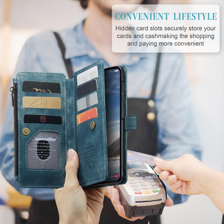 For Samsung Galaxy A37 5G CaseMe C30 Card Slots Zipper Wallet Leather Phone Case