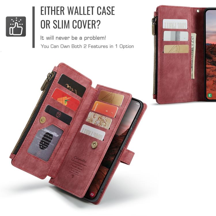For Samsung Galaxy A37 5G CaseMe C30 Card Slots Zipper Wallet Leather Phone Case