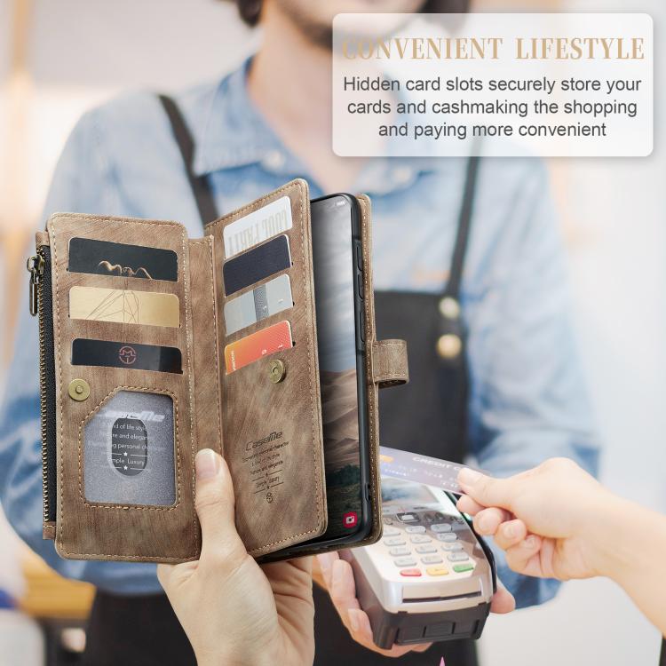 For Samsung Galaxy A57 5G CaseMe C30 Card Slots Zipper Wallet Leather Phone Case
