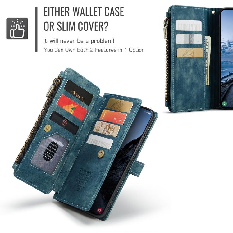 For Samsung Galaxy A57 5G CaseMe C30 Card Slots Zipper Wallet Leather Phone Case