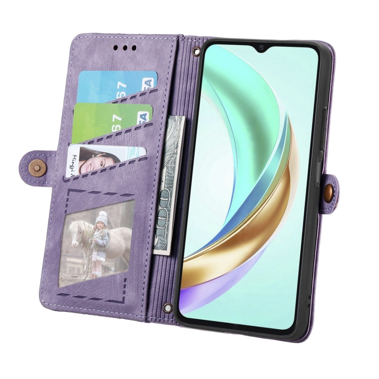 For vivo Y37 Geometric Zipper Wallet Side Buckle Leather Phone Case