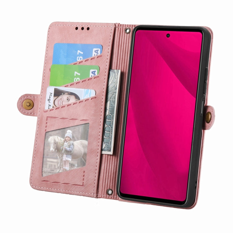 For vivo Y37 Pro Geometric Zipper Wallet Side Buckle Leather Phone Case
