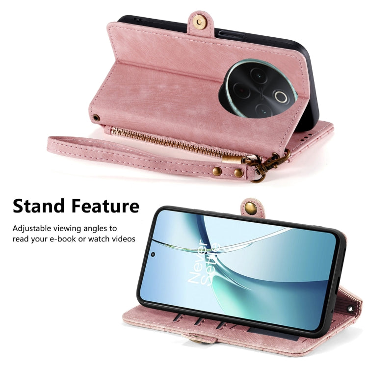 For vivo Y300 Pro Geometric Zipper Wallet Side Buckle Leather Phone Case