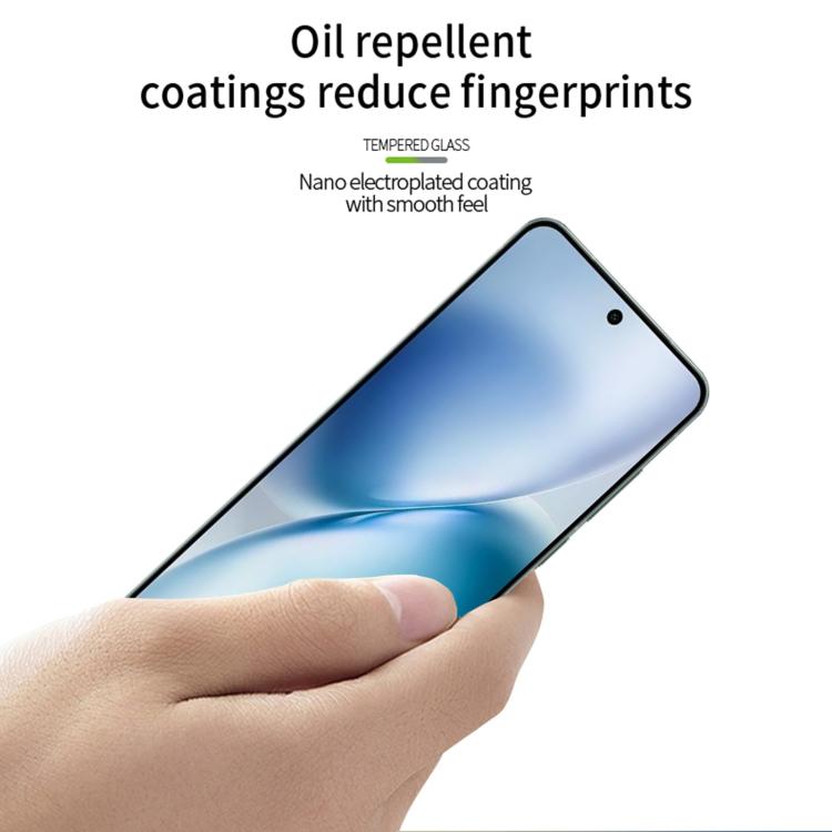 For vivo X200s MOFI 9H 3D Explosion-proof Curved Screen Tempered Glass Film - Black