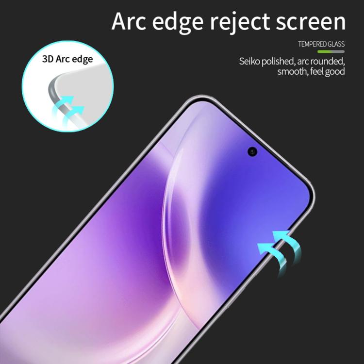 For vivo X300 Unlock MOFI 9H 3D Explosion-proof Curved Screen Tempered Glass Film - Black