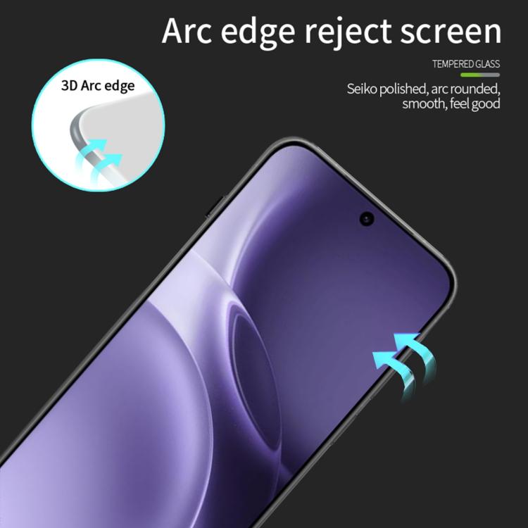 For vivo X300 Pro Unlock MOFI 9H 3D Explosion-proof Curved Screen Tempered Glass Film - Black